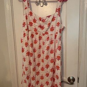 J. Crew White and Red Scoop Neck Sundress
